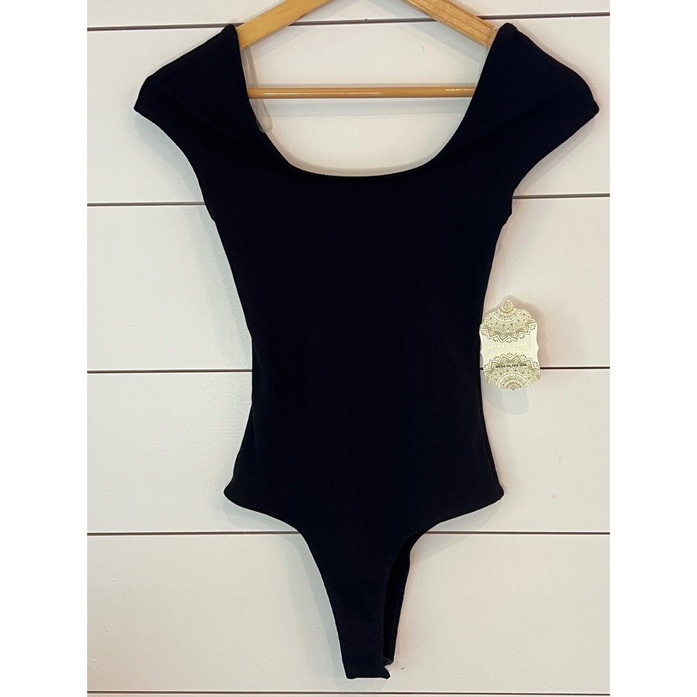 NWT Altar'd State black ribbed bodysuit mob wife clean girl indie sleaze